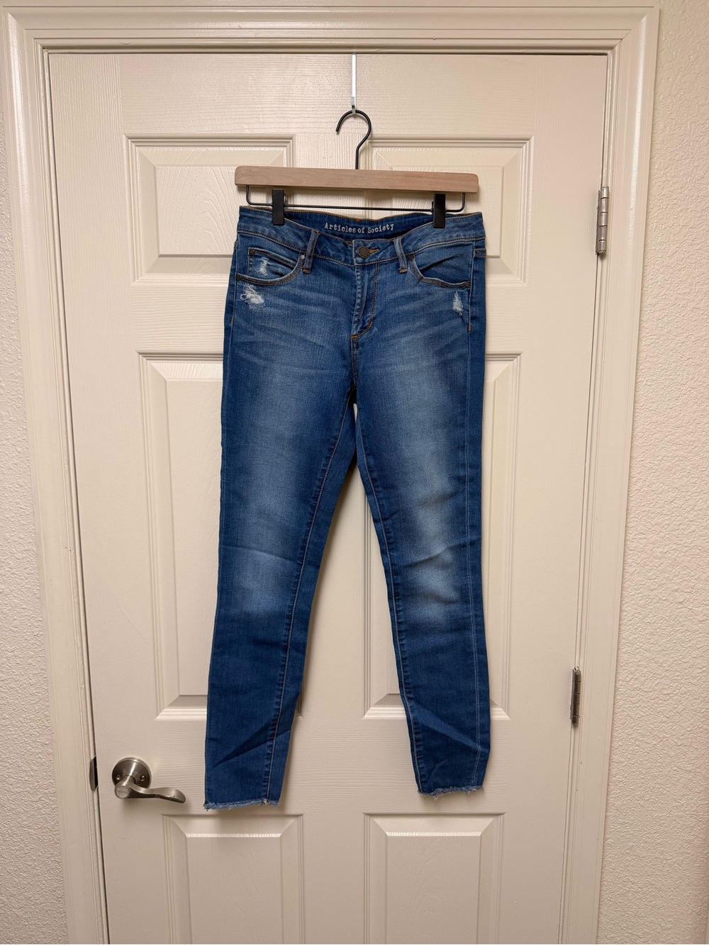 Articles Of Society Medium Blue Skinny Jeans with Light Distressing